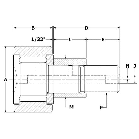 Carter Bearings 1.75", Needle Cam Follower, Eccentric CNBE-56